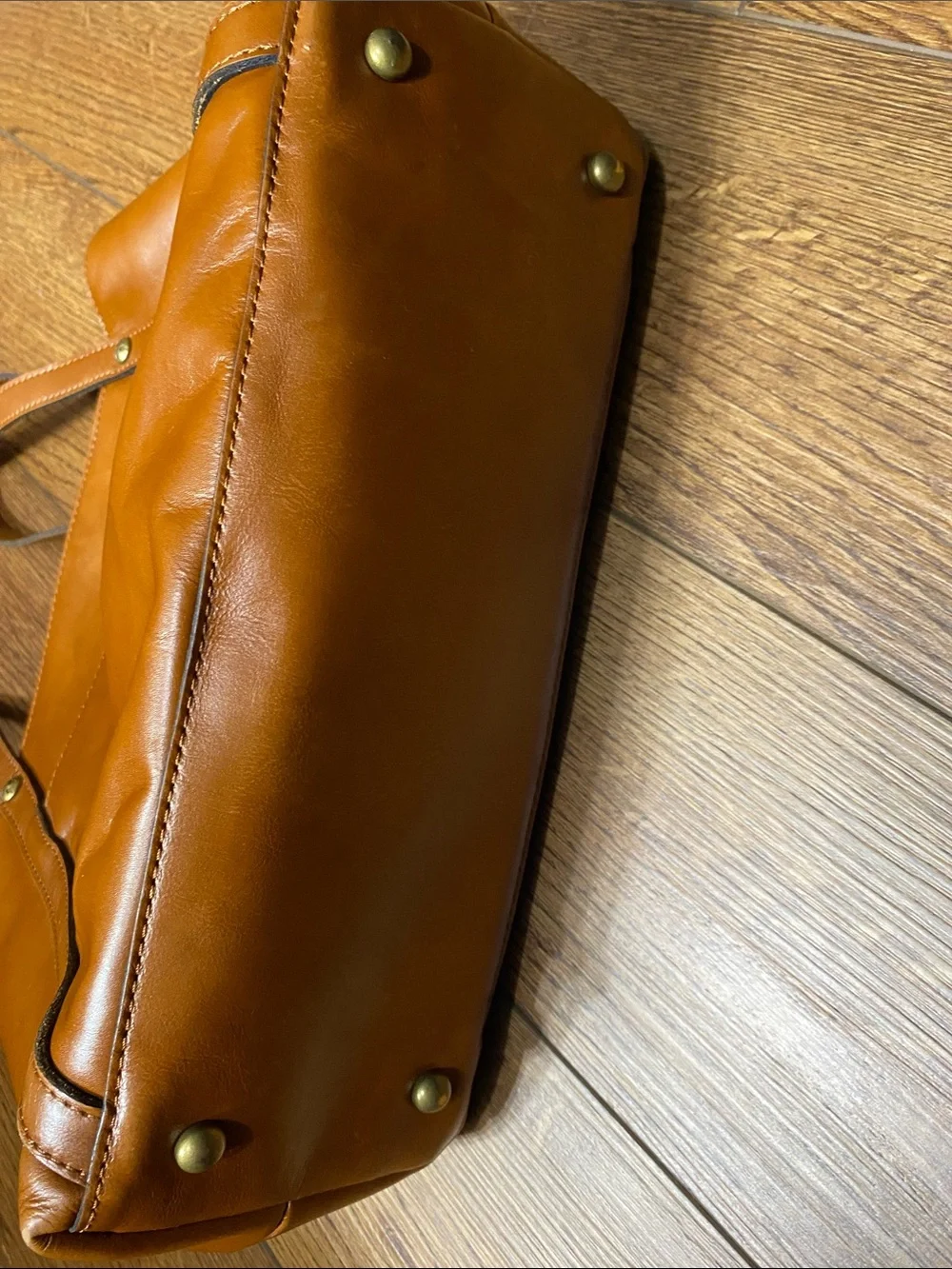 Patricia Nash Tan Leather Chantilly Vintage Satchel Shoulder Bag